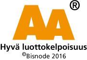 Bisnode 2016 AA Hyvä luottokelpoisuus -merkki